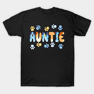 Auntie Of The Birthday Boy Girl Dog Family T-Shirt